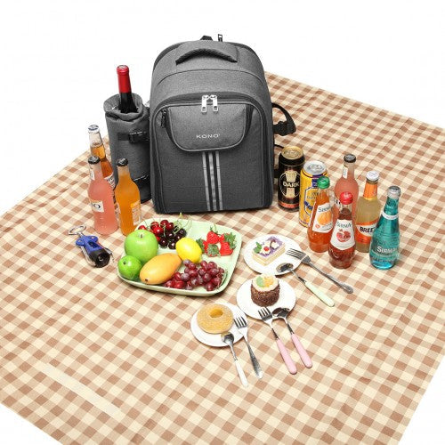 Easy Luggage E6915 - Kono Canvas Picnic Backpack - Grey