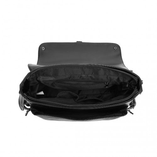 Easy Luggage EB2127 - Kono Casual Leather Men's Large Capacity Shoulder Bag - Black