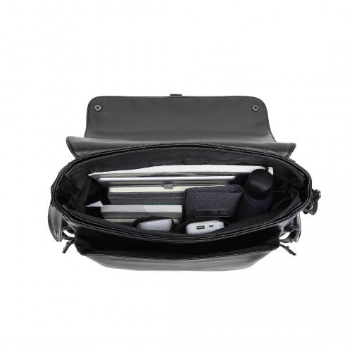 Easy Luggage EB2127 - Kono Casual Leather Men's Large Capacity Shoulder Bag - Black