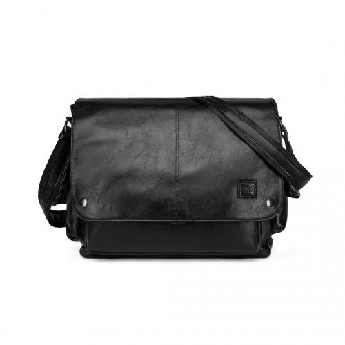 Easy Luggage EB2127 - Kono Casual Leather Men's Large Capacity Shoulder Bag - Black