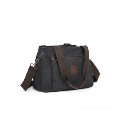 Easy Luggage EH2045 - Kono Canvas Multi-Functional Cross Body Bag - Black