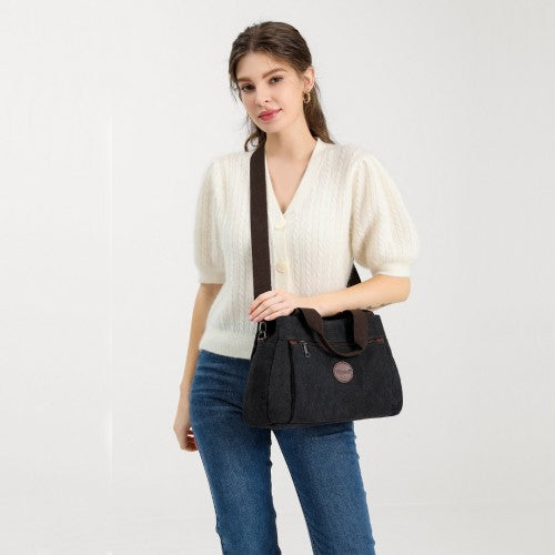 Easy Luggage EH2045 - Kono Canvas Multi-Functional Cross Body Bag - Black