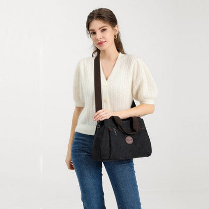 Easy Luggage EH2045 - Kono Canvas Multi-Functional Cross Body Bag - Black