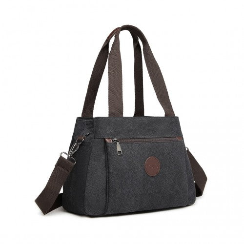 Easy Luggage EH2045 - Kono Canvas Multi-Functional Cross Body Bag - Black