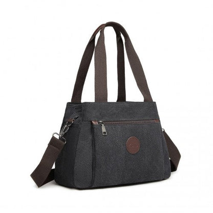 Easy Luggage EH2045 - Kono Canvas Multi-Functional Cross Body Bag - Black