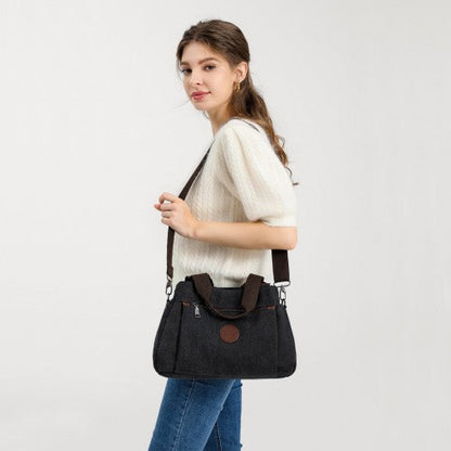 Easy Luggage EH2045 - Kono Canvas Multi-Functional Cross Body Bag - Black