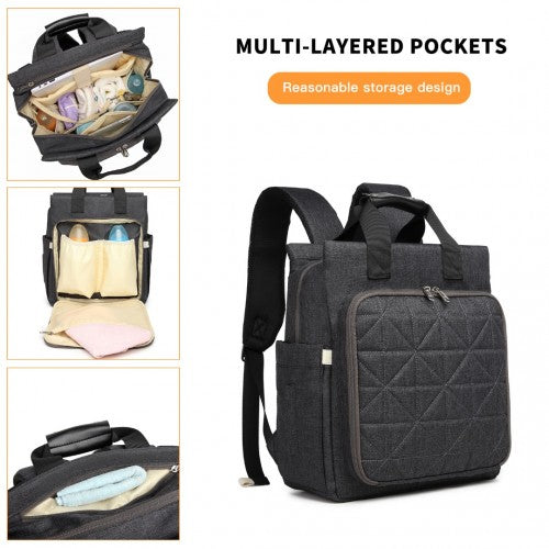 Easy Luggage EM2105 - Kono Simple Lightweight Maternity Changing Bag - Black