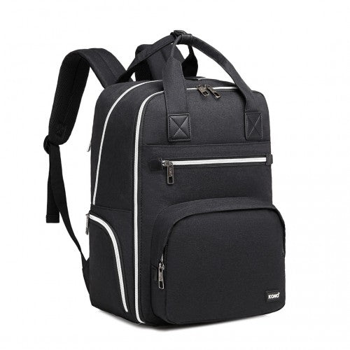 Easy Luggage EQ2039 - Kono Classic Multi Functional Changing Backpack With USB Charging Interface - Black