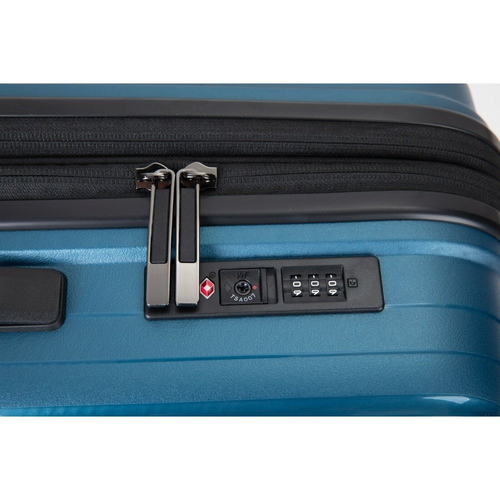 Easy Luggage Fantana Hard Shell Polypropylene Suitcase 8 Wheels Travel Luggage Trolley Ultra Light Case Wine Blue