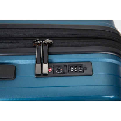 Easy Luggage Fantana Hard Shell Polypropylene Suitcase 8 Wheels Travel Luggage Trolley Ultra Light Case Wine Blue