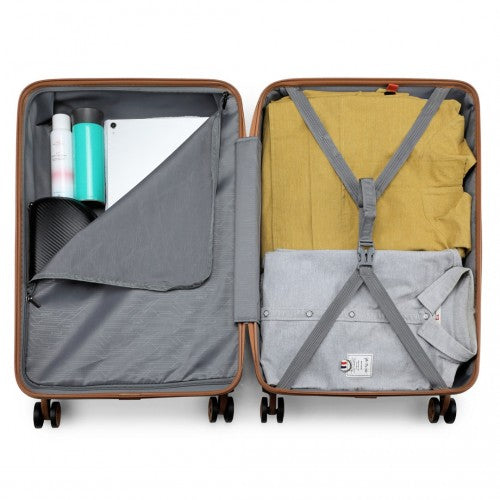 Easy Luggage K1871-1L - Kono ABS 28 Inch Sculpted Horizontal Design Suitcase - Cream