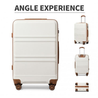 Easy Luggage K1871-1L - Kono ABS 28 Inch Sculpted Horizontal Design Suitcase - Cream