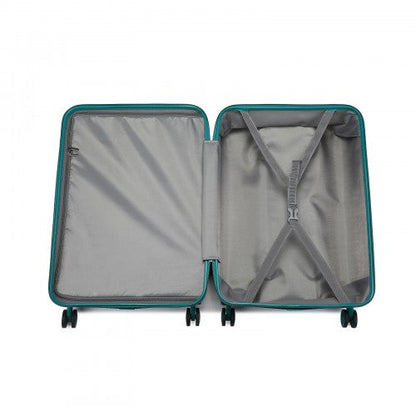 Easy Luggage K1871-1L - Kono ABS 28 Inch Sculpted Horizontal Design Suitcase - Teal