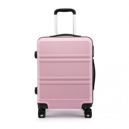 Easy Luggage K1871-1L - Kono ABS Sculpted Horizontal Design 24 Inch Suitcase - Pink