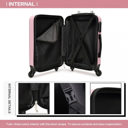 Easy Luggage K1872L - Kono 28 Inch ABS Hard Shell Luggage 4 Wheel Spinner Suitcase - Pink