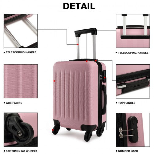 Easy Luggage K1872L - Kono 28 Inch ABS Hard Shell Luggage 4 Wheel Spinner Suitcase - Pink