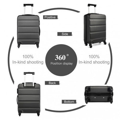 Easy Luggage K1991-1L - Kono 24 Inch Horizontal Design ABS Hard Shell Suitcase With TSA Lock - Grey