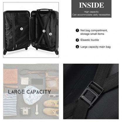 Easy Luggage K1991-1L - Kono 24 Inch Horizontal Design ABS Hard Shell Suitcase With TSA Lock - Grey