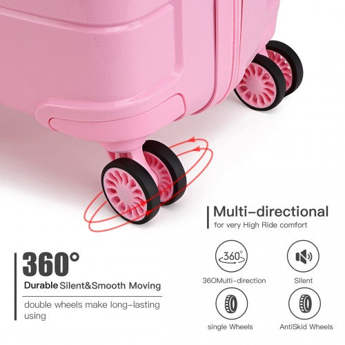 Easy Luggage K1997L - KONO 28 INCH HARD SHELL PP SUITCASE - PINK