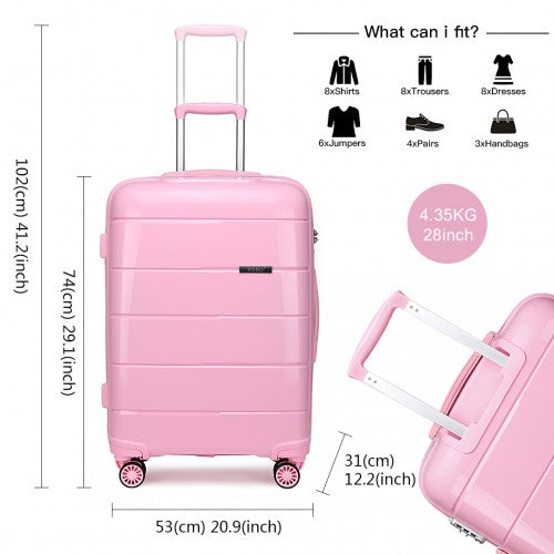 Easy Luggage K1997L - KONO 28 INCH HARD SHELL PP SUITCASE - PINK