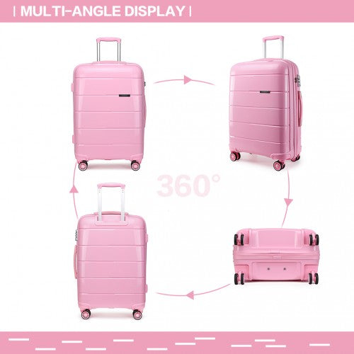 Easy Luggage K1997L - KONO 28 INCH HARD SHELL PP SUITCASE - PINK
