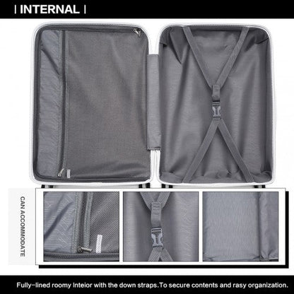 Easy Luggage K2091L - Kono Multi Texture Hard Shell PP Suitcase 3 Pieces Set - Classic Collection - Grey