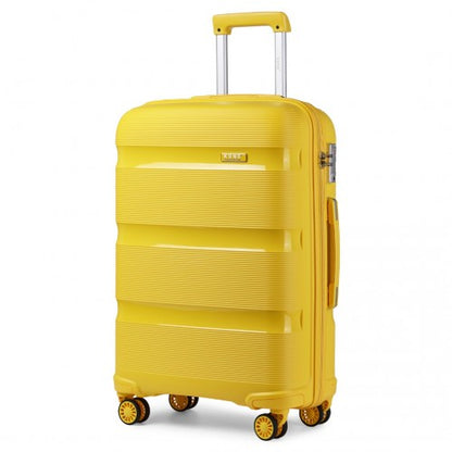 Easy Luggage K2092L - Kono 20 Inch Bright Hard Shell PP Carry-On Suitcase In Cabin Size - Yellow