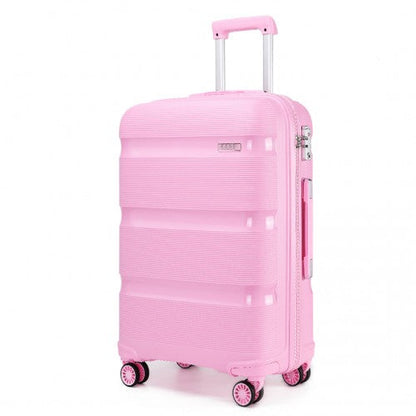 Easy Luggage K2092L - Kono 20 Inch Bright Hard Shell PP Carry-On Suitcase In Cabin Size - Pink