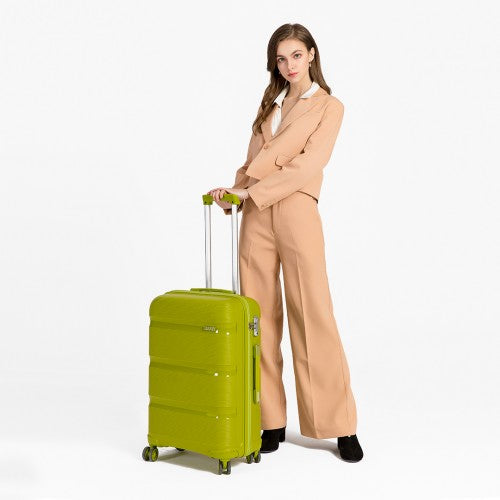 Easy Luggage K2092L - Kono 24 Inch Bright Hard Shell PP Suitcase - Classic Collection - Green