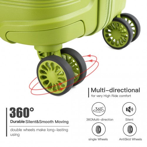 Easy Luggage K2092L - Kono 24 Inch Bright Hard Shell PP Suitcase - Classic Collection - Green