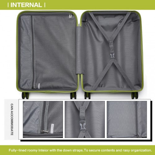 Easy Luggage K2092L - Kono 24 Inch Bright Hard Shell PP Suitcase - Classic Collection - Green