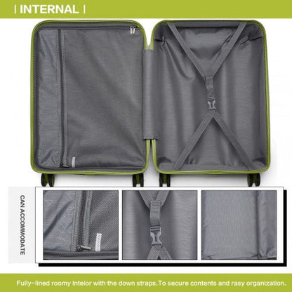 Easy Luggage K2092L - Kono 24 Inch Bright Hard Shell PP Suitcase - Classic Collection - Green