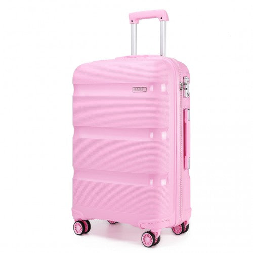 Easy Luggage K2092L - Kono 24 Inch Bright Hard Shell PP Suitcase - Classic Collection - Pink