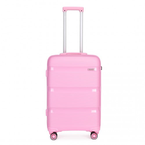 Easy Luggage K2092L - Kono 24 Inch Bright Hard Shell PP Suitcase - Classic Collection - Pink