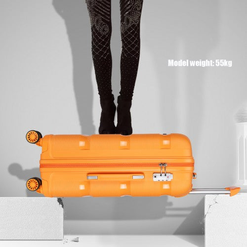 Easy Luggage K2092 - Kono Bright Hard Shell PP Suitcase 3 Pieces Set - Classic Collection - Orange