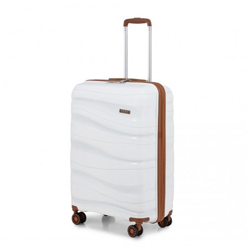 Easy Luggage K2094L - Kono 20 Inch Lightweight Polypropylene Hard Shell Suitcase With TSA Lock - Cream