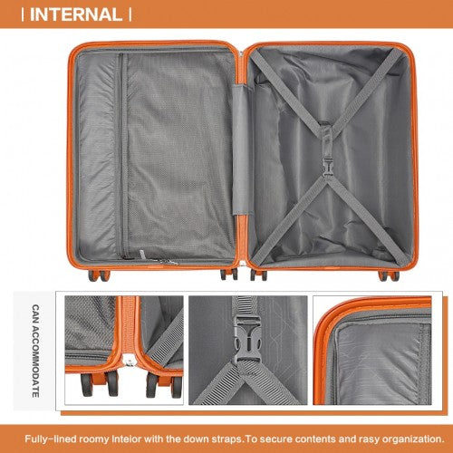 Easy Luggage K2094L - Kono 20 Inch Lightweight Polypropylene Hard Shell Suitcase With TSA Lock - Orange