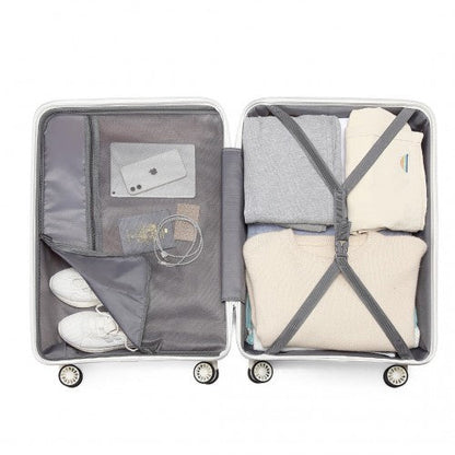 Easy Luggage K2094L - Kono 20 Inch Lightweight Polypropylene Hard Shell Suitcase With TSA Lock - Cream White