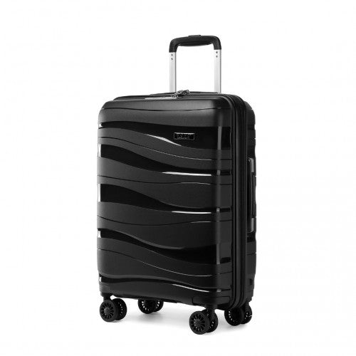 Easy Luggage K2094L - Kono 24 Inch Lightweight Polypropylene Hard Shell Suitcase With TSA Lock - Black