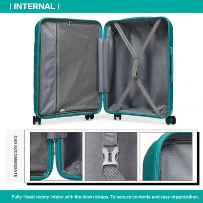 Easy Luggage K2094L - Kono 24 Inch Lightweight Polypropylene Hard Shell Suitcase With TSA Lock - Blue