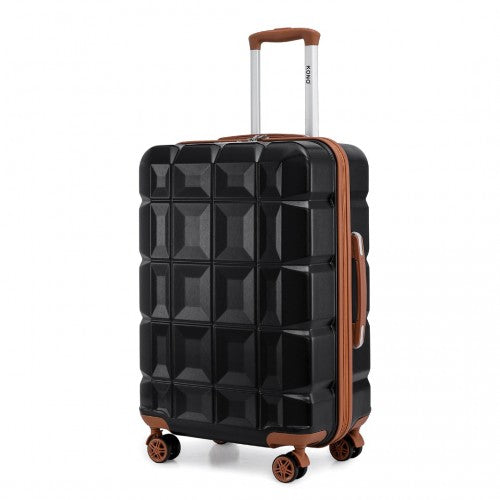 Easy Luggage K2292L - Kono 24 Inch Lightweight Hard Shell ABS Suitcase With TSA Lock - Black And Brown