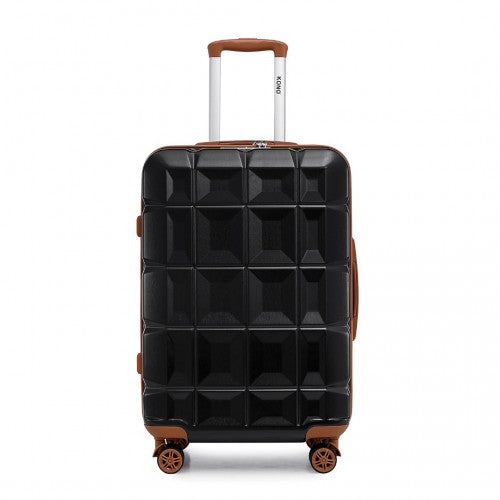 Easy Luggage K2292L - Kono 24 Inch Lightweight Hard Shell ABS Suitcase With TSA Lock - Black And Brown