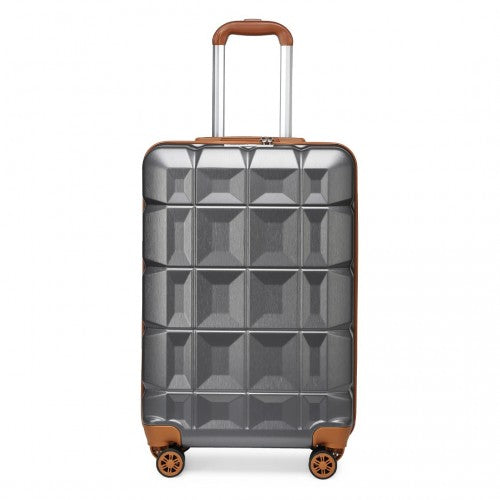 Easy Luggage K2292L - Kono 20 Inch Lightweight Hard Shell ABS Luggage Cabin Suitcase With TSA Lock - Grey