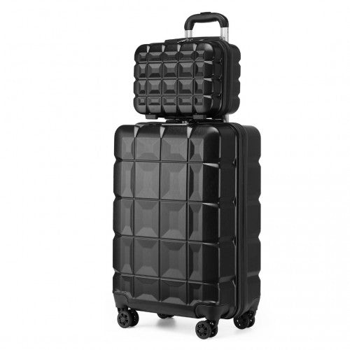 Easy Luggage K2292L - Kono 13/20 Inch Lightweight Hard Shell ABS Cabin Suitcase With TSA Lock And Vanity Case - Black