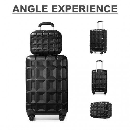 Easy Luggage K2292L - Kono 13/20 Inch Lightweight Hard Shell ABS Cabin Suitcase With TSA Lock And Vanity Case - Black