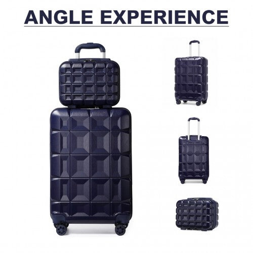 Easy Luggage K2292L - Kono 13/20 Inch Lightweight Hard Shell ABS Cabin Suitcase With TSA Lock And Vanity Case - Navy