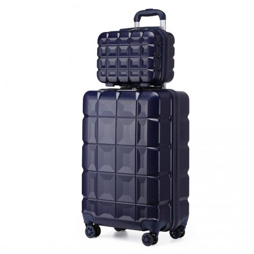 Easy Luggage K2292L - Kono 13/20 Inch Lightweight Hard Shell ABS Cabin Suitcase With TSA Lock And Vanity Case - Navy
