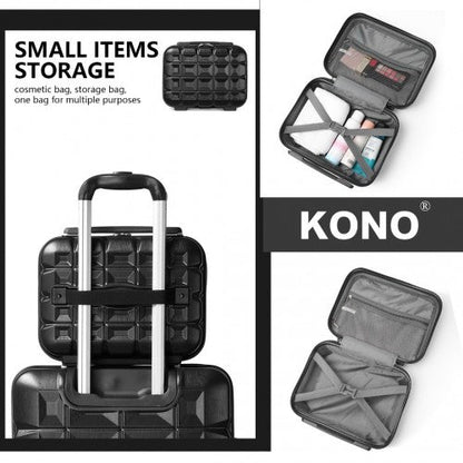 Easy Luggage K2292L - Kono 13 Inch Lightweight Hard Shell ABS Vanity Case - Black