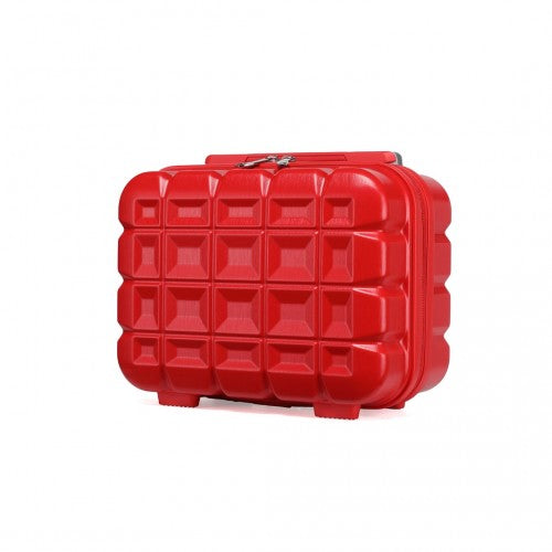 Easy Luggage K2292L - Kono 13 Inch Lightweight Hard Shell ABS Vanity Case - Red