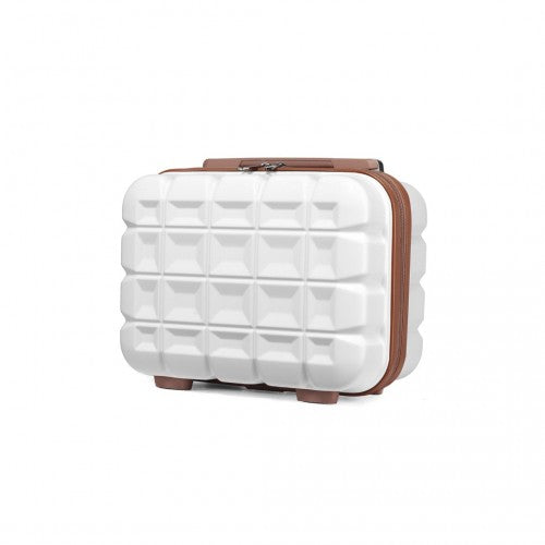Easy Luggage K2292L - Kono 13 Inch Lightweight Hard Shell ABS Vanity Case - White